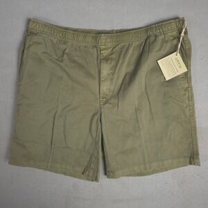 Orvis Mens Vintage Twill Drawstring Shorts Pigment Dyed Cotton Olive Green 44